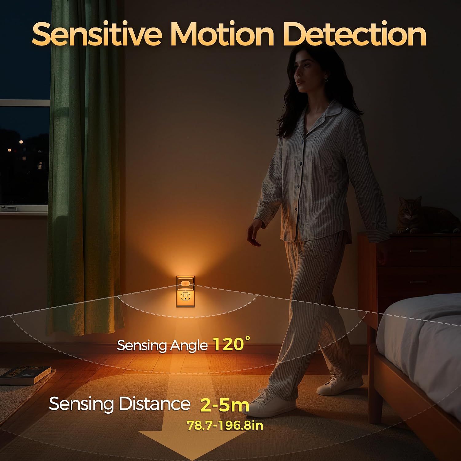 DORESshop LED Night Light[4 Pack], Night Lights Plug into Wall, Dimmable Plug in Night Light with Motion Sensor, Dusk to Dawn Sensor…