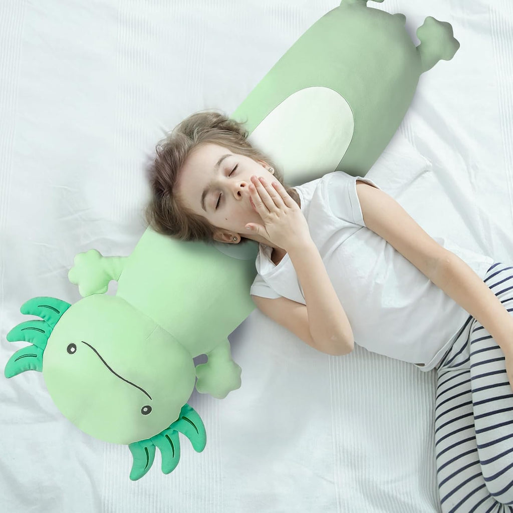 Dalmao 36" Giant Green Axolotl Stuffed Animal, Cute Soft Long Axolotl Plush Large Body Pillow Big Squishy Plushies Toy, Gift for Kids…
