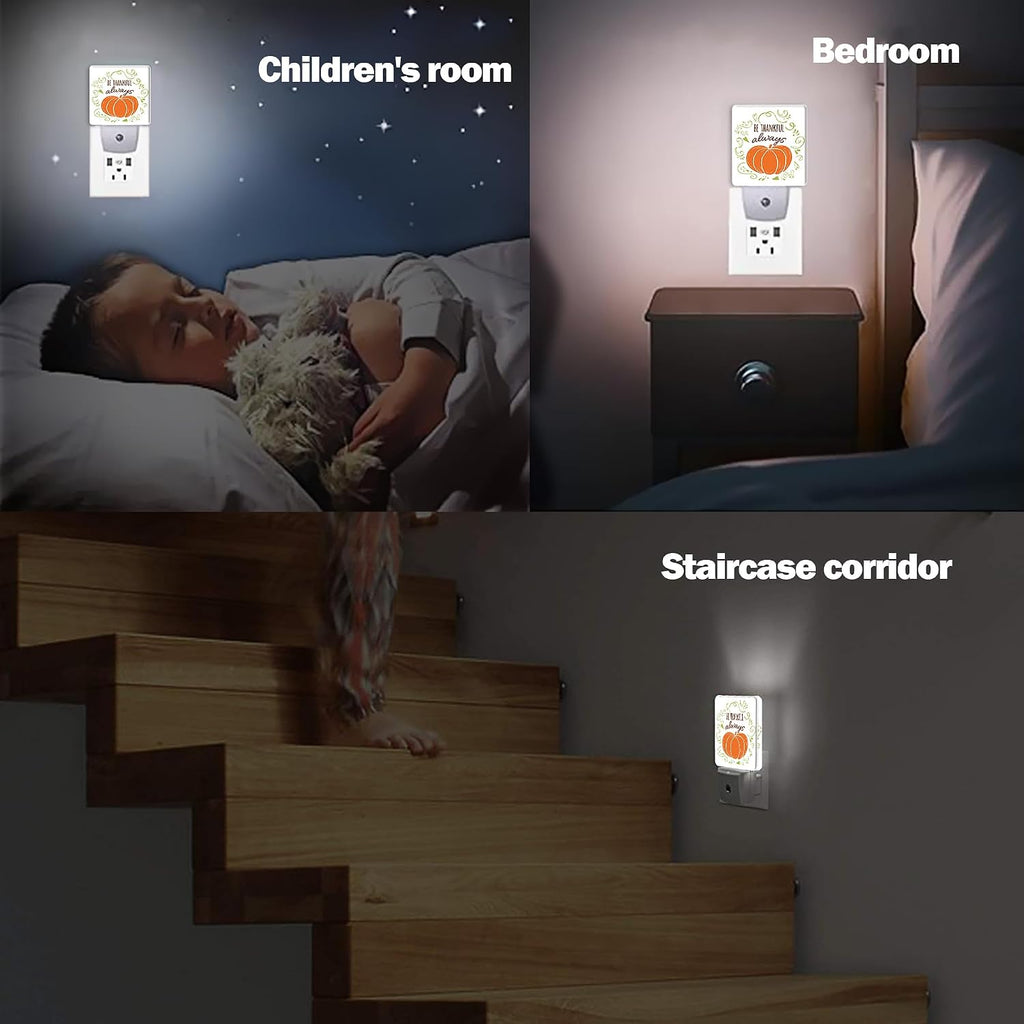 Thanksgiving Pumpkin Dusk to Dawn Night Light, Auto Sensor Lamp Home Indoor Stairway Kitchen Corridor, Night Lights Plug into Wall Decor…