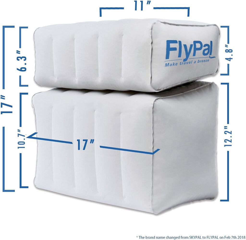 Flypal Inflatable Foot Rest Pillow, Kids Airplane Bed | Adjustable Height Leg Rest for Travel & Office | Improves Comfort & Circulation…