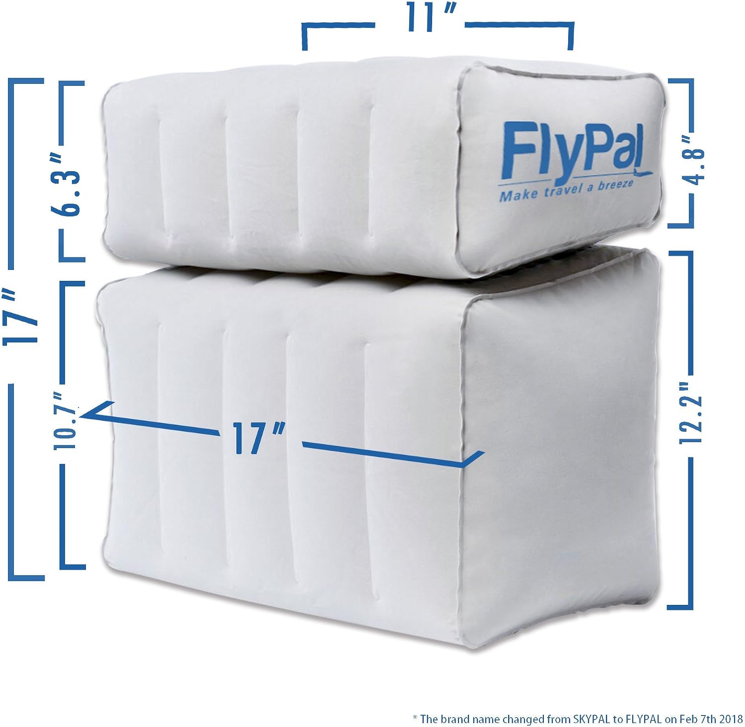 Flypal Inflatable Foot Rest Pillow, Kids Airplane Bed | Adjustable Height Leg Rest for Travel & Office | Improves Comfort & Circulation…