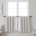 Simplebrand Ava Natural Short 24 Inches Blackout Curtain 2 Panels Set, Half Window Rod Pocket Privacy Curtain Tiers for Kitchen, Curtains B…