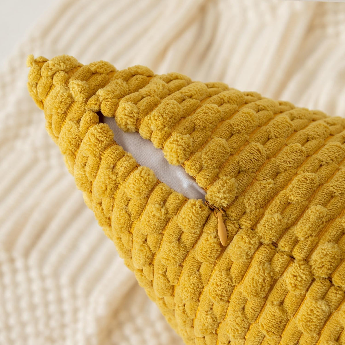 KevinTextile Kevin Textile 20x54 Inch Long Body Lumbar 1 Pack Boho Decorative Throw Pillow Cover Soft Striped Corduroy Rectangle Cushion Ca…