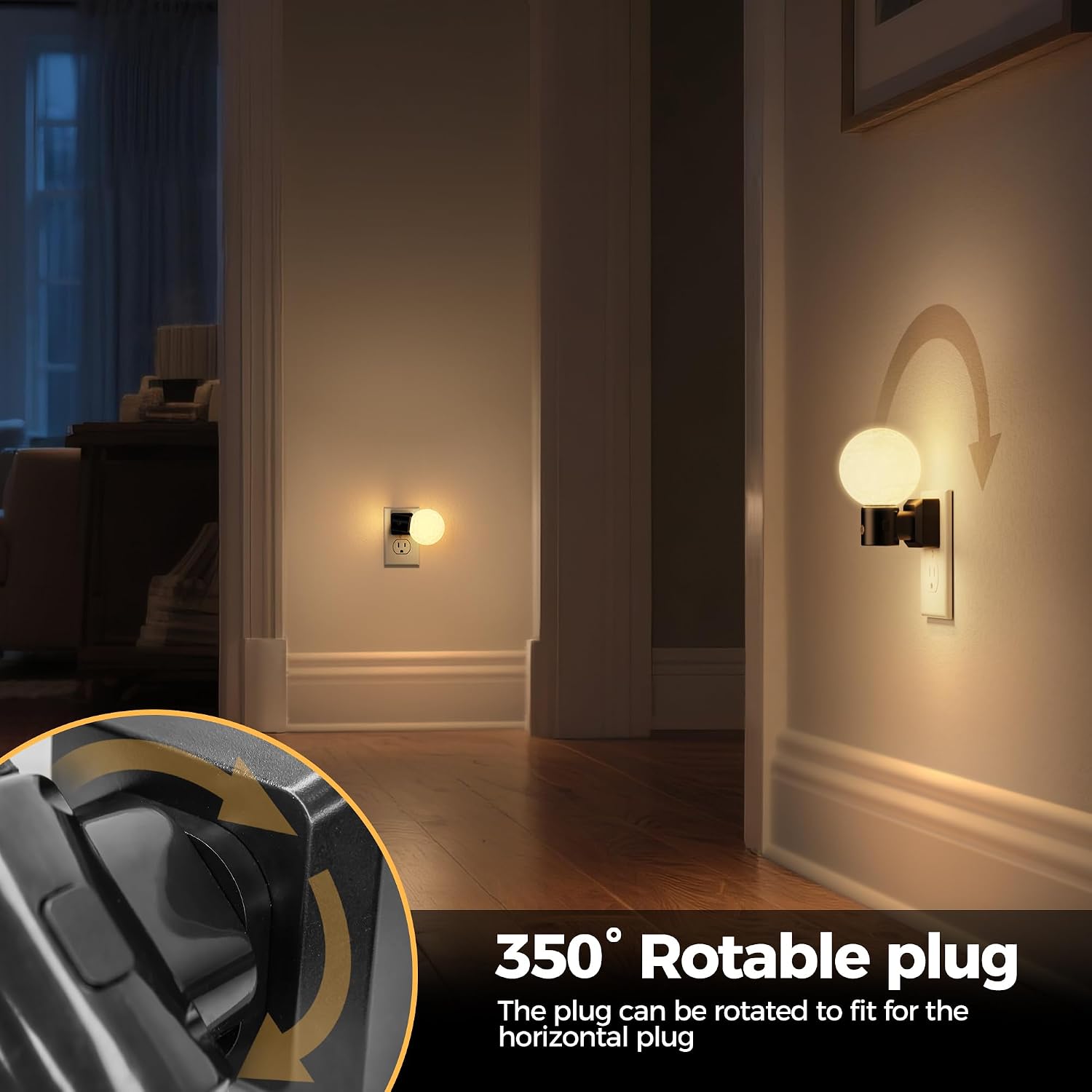 DORESshop Moon Night Light, Night Lights Plug into Wall, Dusk-to-Dawn Sensor, 3D Design 3000K Soft White, Dimmable Nightlights Indoor for…