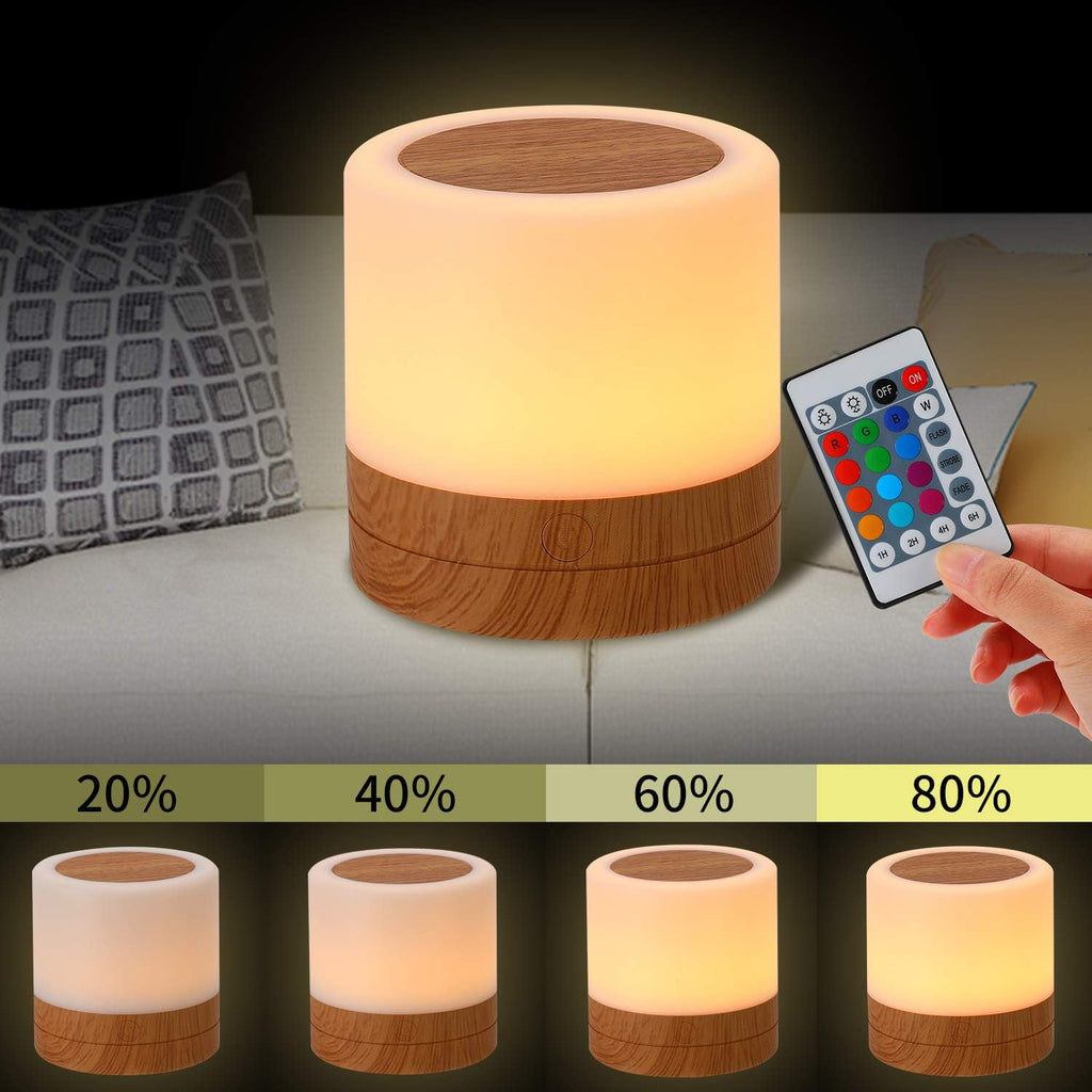 Nursery Night Light for Kids, USB Rechargeable Small Desk Lamp,13 RGB Colors & 4 Brightness & 1 Remote, Touch Bedside Cordless Table…