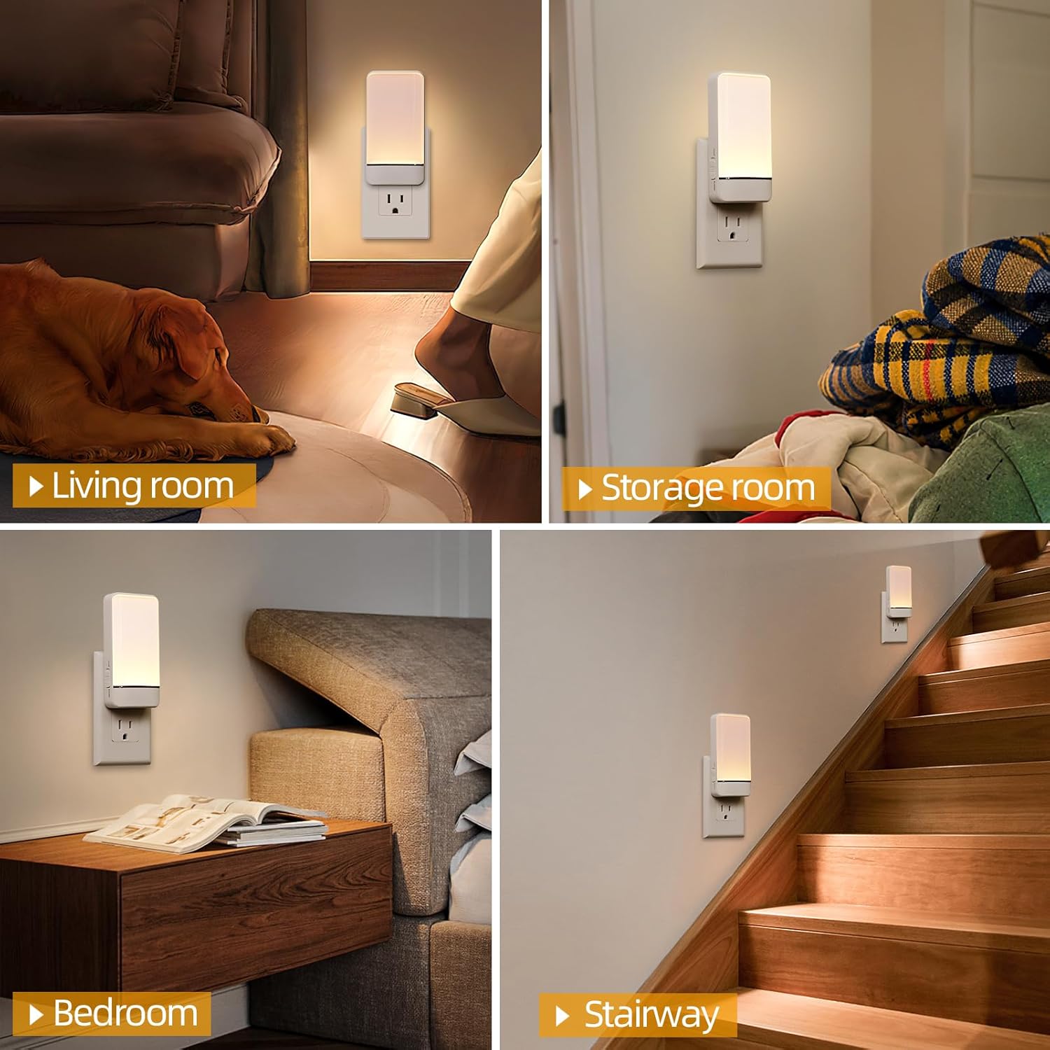 Dawnrise Night Lights Plug into Wall, Invisible Motion Sensor Night Light, Soft Warm or Cool White Selectable, Brightness Adjustable, LED…