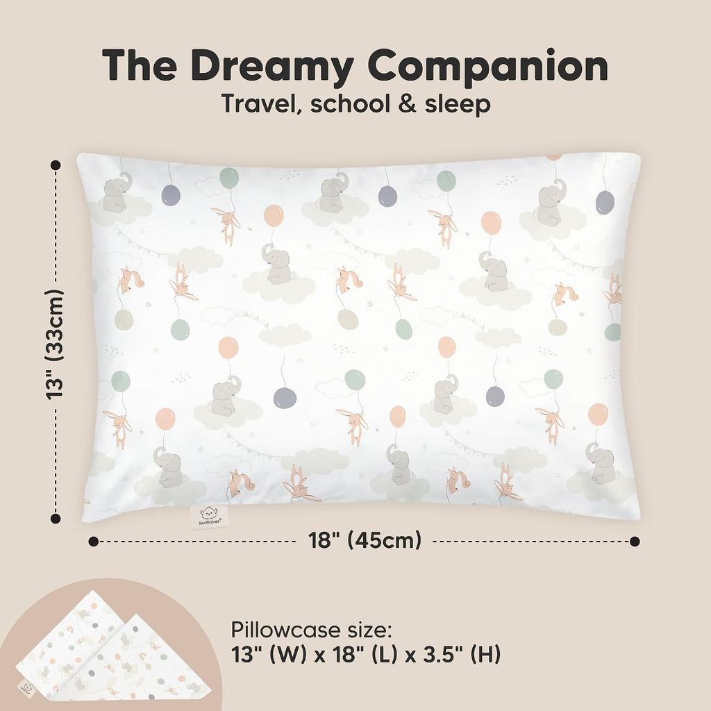 Toddler Pillow with Pillowcase - 13x18 My Little Dreamy Kids Travel Bed Pillows for Sleeping, Organic Cotton Small Pillowcase, Soft &…