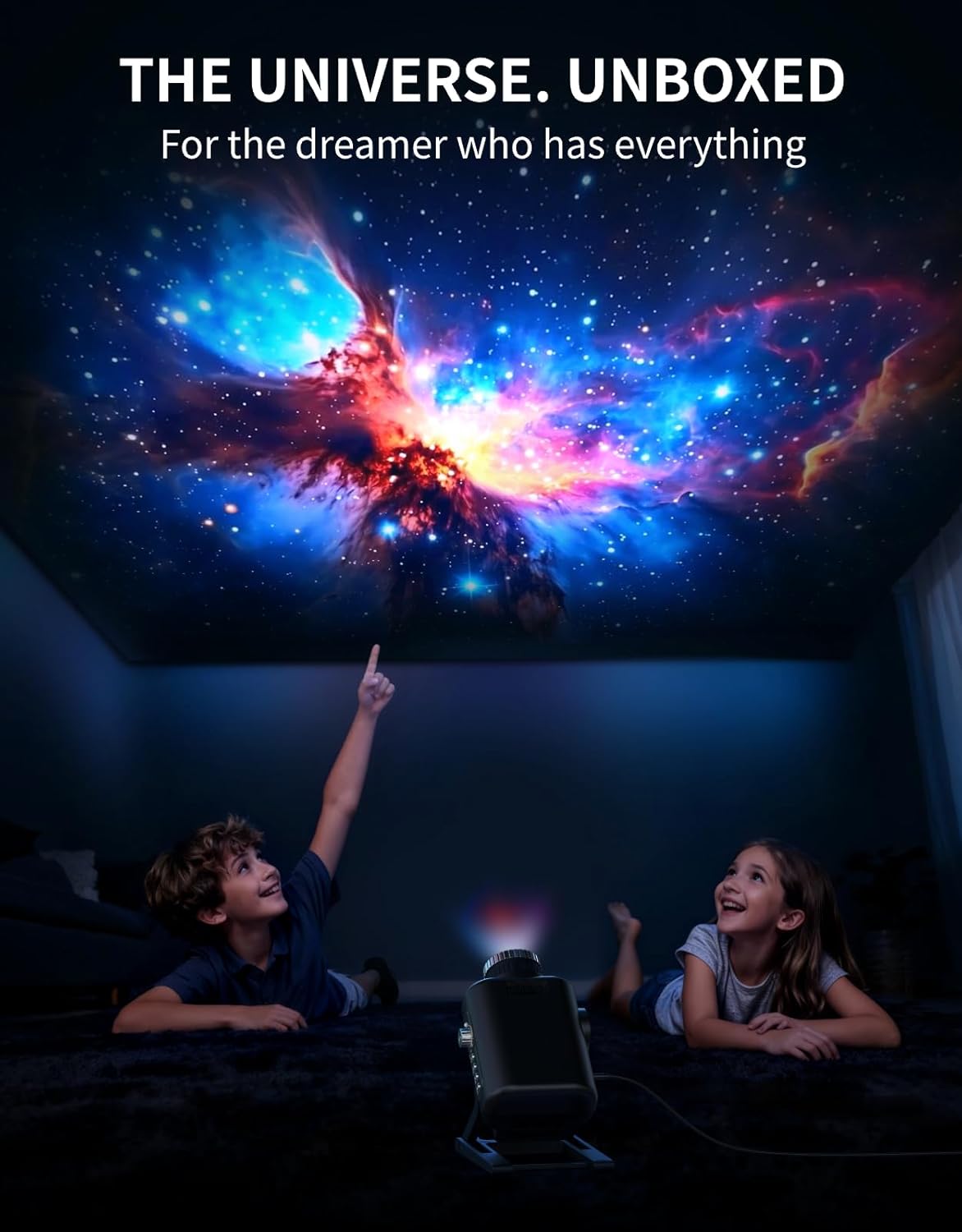 Rovmiment 60-in-1 Galaxy Projector, HD Home Planetarium Projector with Built-in Non-Fading Scenes, 3D Star Light Projector for Bedroom, Twi…