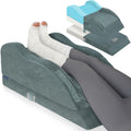 KingPavonini Adjustable Leg Elevation Pillows for After Surgery with Ergonomic Curve, Cooling Memory Foam Leg Pillow for Knee Surgery Recov…