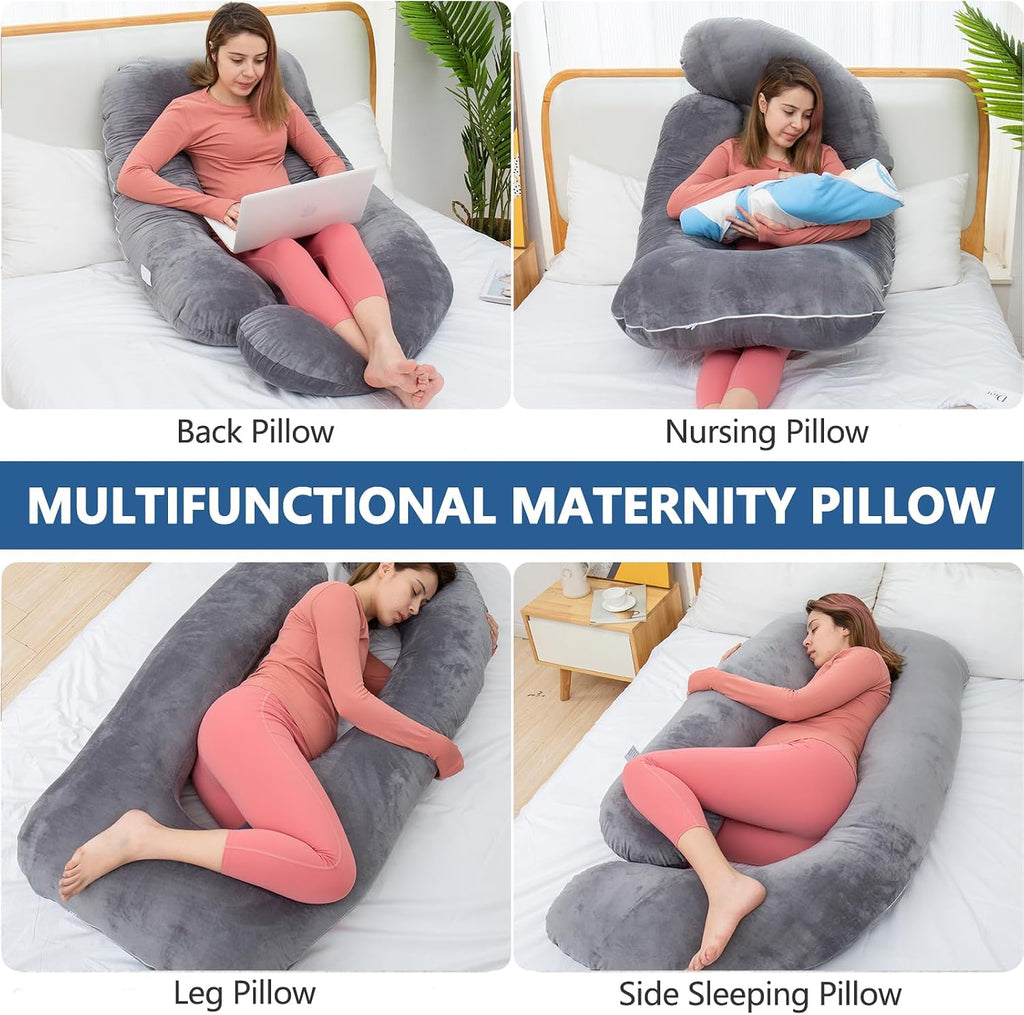 Shredded Memory Foam Body Pillow, Pregnancy Pillows for Sleeping, Maternity Pillow for Pregnant Women, Memory Foam Filling U Shaped Body…