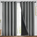 Yakamok 100% Blackout Curtains 84 Inches Long, 2 Thick Layers Heat and Full Light Blocking Soft Thermal Insulated Drapes for Bedroom(70" Wi…