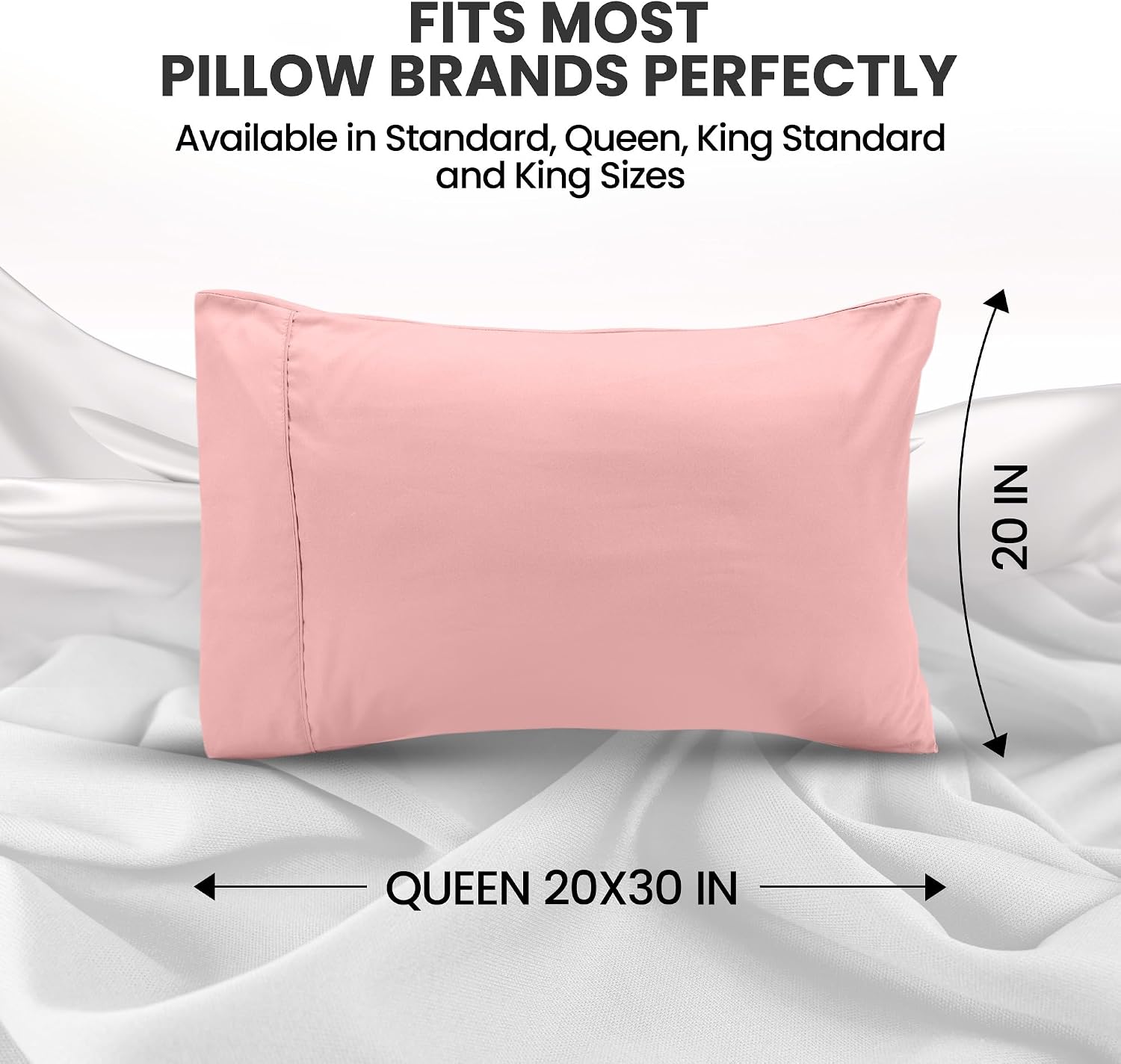 Utopiabedding Utopia Bedding Queen Pillow Cases - 2 Pack - Envelope Closure - Soft Brushed Microfiber Fabric - Shrinkage and Fade Resistant…