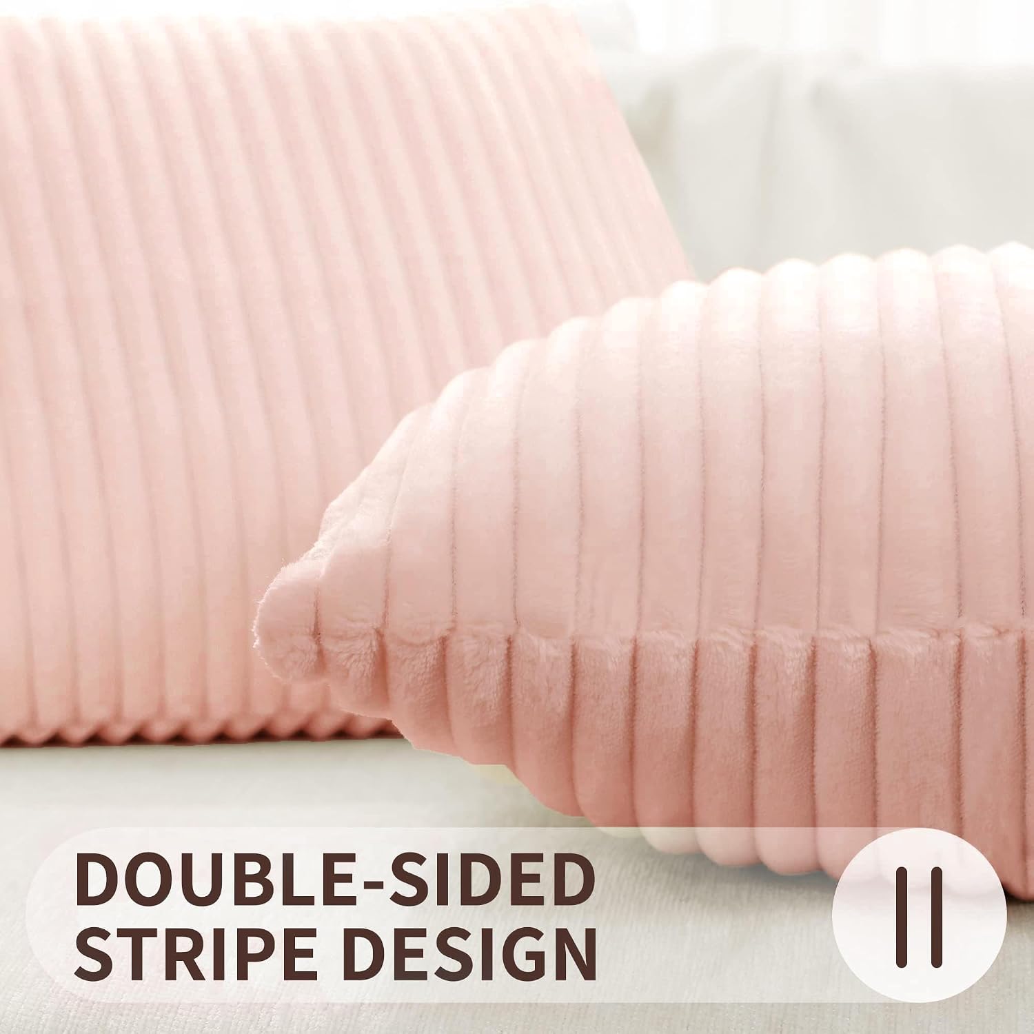 SimmoreHomeDecor Simmore Decorative Summer Throw Pillow Covers 12x20 Set of 2, Soft Plush Flannel Double-Sided Fluffy Lumbar Pillow Covers…