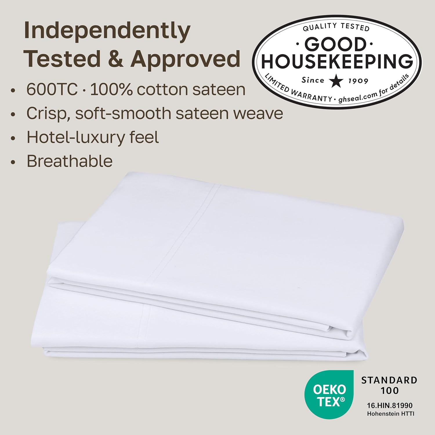 CaliforniaDesignDen CALIFORNIA DESIGN DEN Luxuriously Soft Hotel Quality 600 Thread Count, 100% Cotton Set of 2 Cases, Crisp & Cool White S…