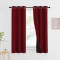 Nicetown 100% Blackout Curtains with Black Liner Backing, Thermal Insulated Curtains for Living Room, Noise Reducing Drapes for Christmas,…