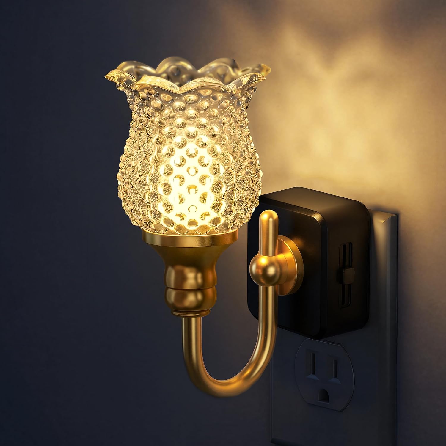 DORESshop LED Night Light, Spot Flower Night Lights Plug into Wall, 0-100LM Dimmable Nightlight, Dusk to Dawn Sensor, 3000K Soft White…