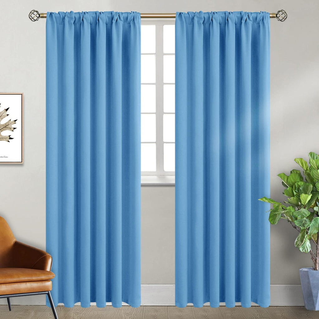 BGment Rod Pocket and Back Tab Curtains for Bedroom - Thermal Insulated Room Darkening Curtains for Living Room, 2 Window Curtain Panels (5…