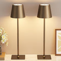 Kakanuo Brown Cordless Rechargeable Table Lamp 5000mAh Battery Operated Lamps, 3 Colors Stepless Dimming Touch Lamp for Living Room…