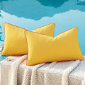 MIULEE Pack of 2 Outdoor Waterproof Throw Pillow Covers Decorative Outdoor Pillowcases Piping Edge Water Resistant Cushion Covers for…