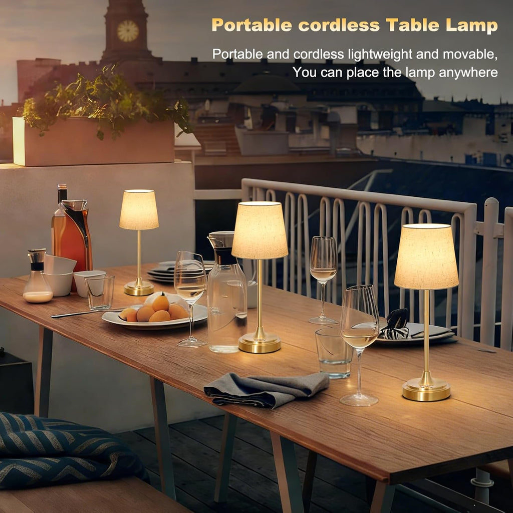 Wowag Cordless Table Lamp Rechargeable,5000mAh Battery Operated Desk Lamp,3 Colors & 7 RGB Stepless Dimmable, Touch Control Ambient Light…