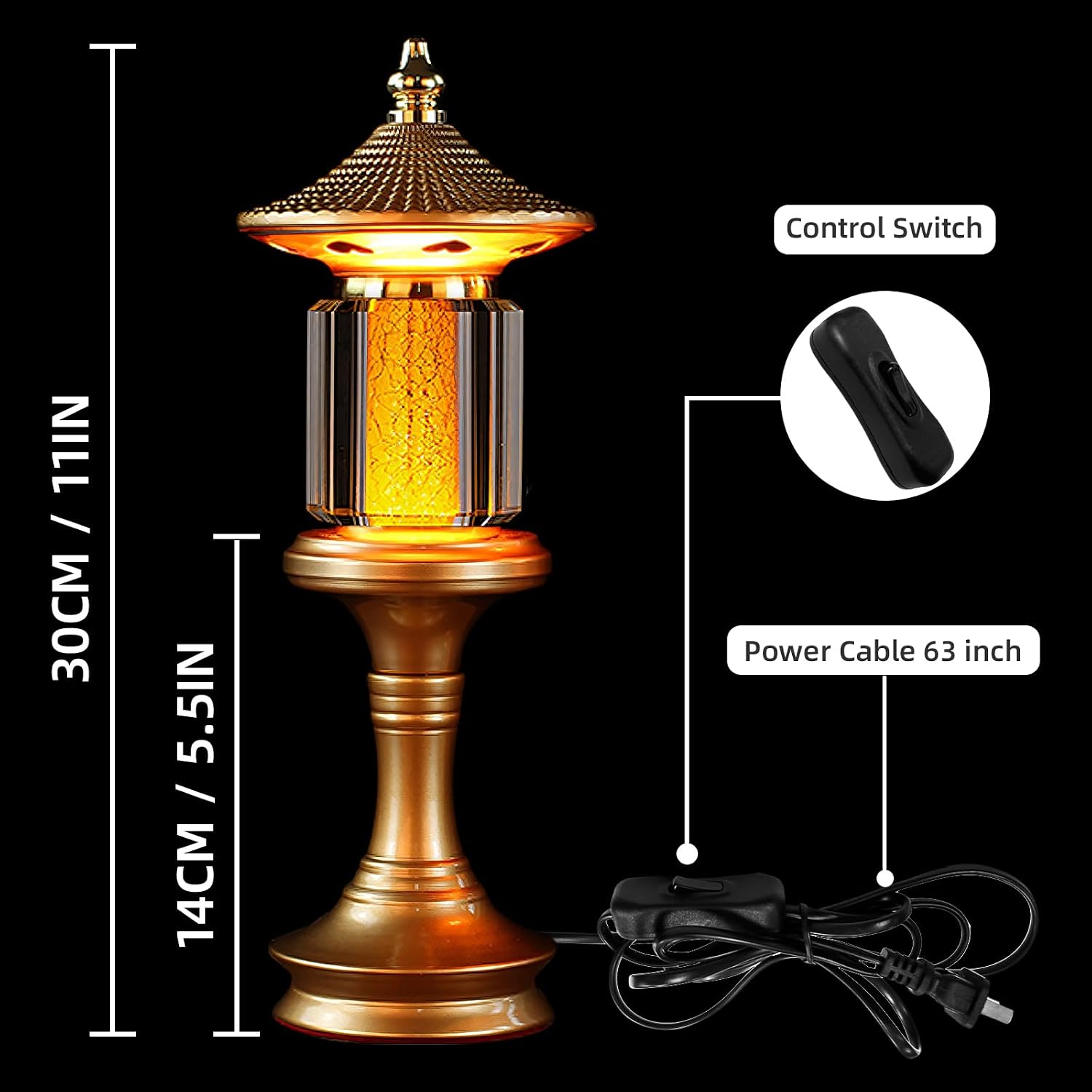 1 Pair-7 Color LED Lotus Flower Lamp - Crystal Palace Lotus Buddhist Lamp Lights, Buddha Lamp Light with Adjustable Switch for Buddhist…