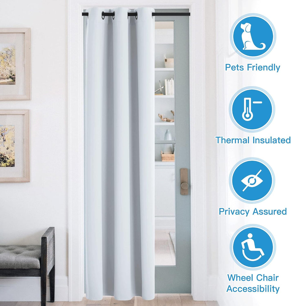 Rybhome RYB Home Blackout Curtains Thermal Insulating Privacy Temporary Door Curtains for Bedroom Closet Doorway Accordion Door Interior Li…