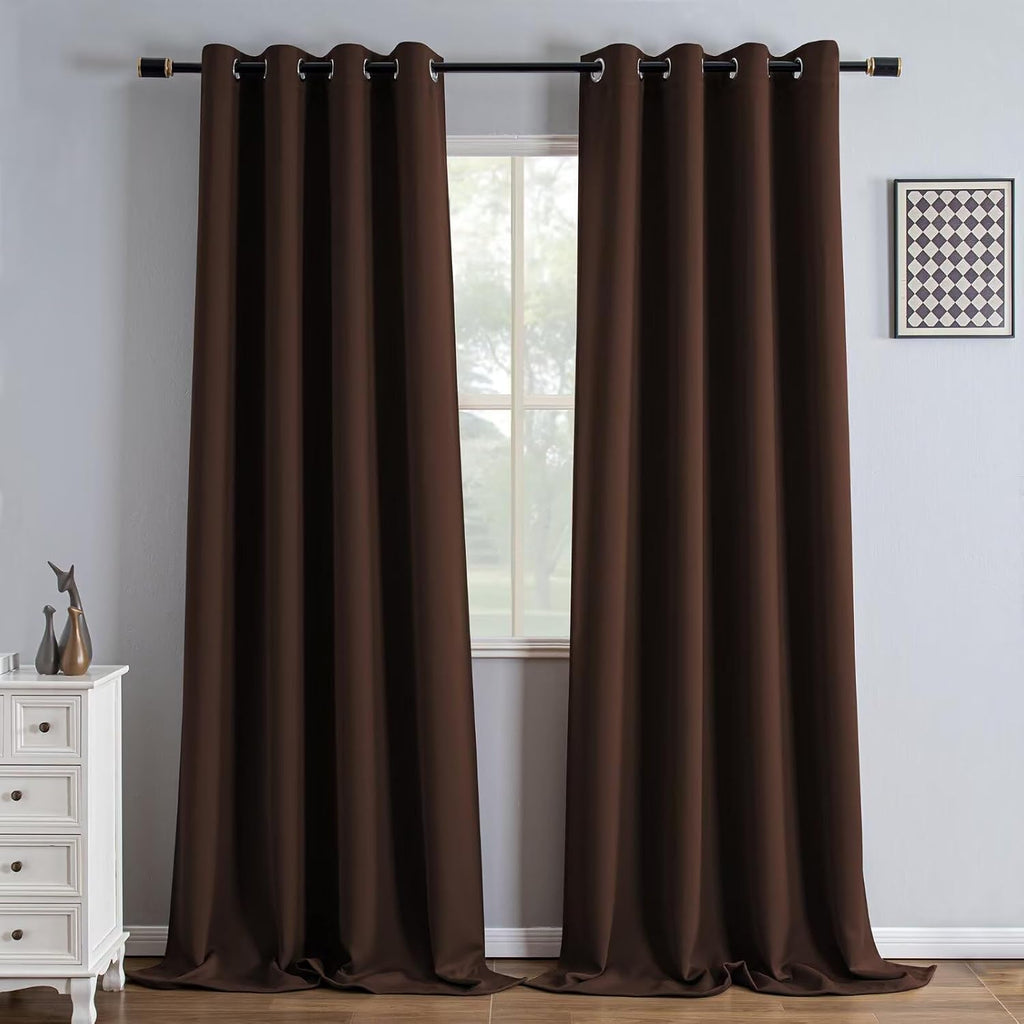 Igemaeve Blackout Curtains 108 Inch Length 2 Panels Set, Black Out Curtains for Bedroom 108 Inch Long, Grommet Energy Saving Room Darkening…