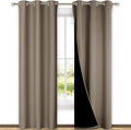 Nicetown Blackout Curtains 80 inches Long, Full Light Blocking Drapes with Black Liner for Nursery, Thermal Insulated Draperies for Hall, V…