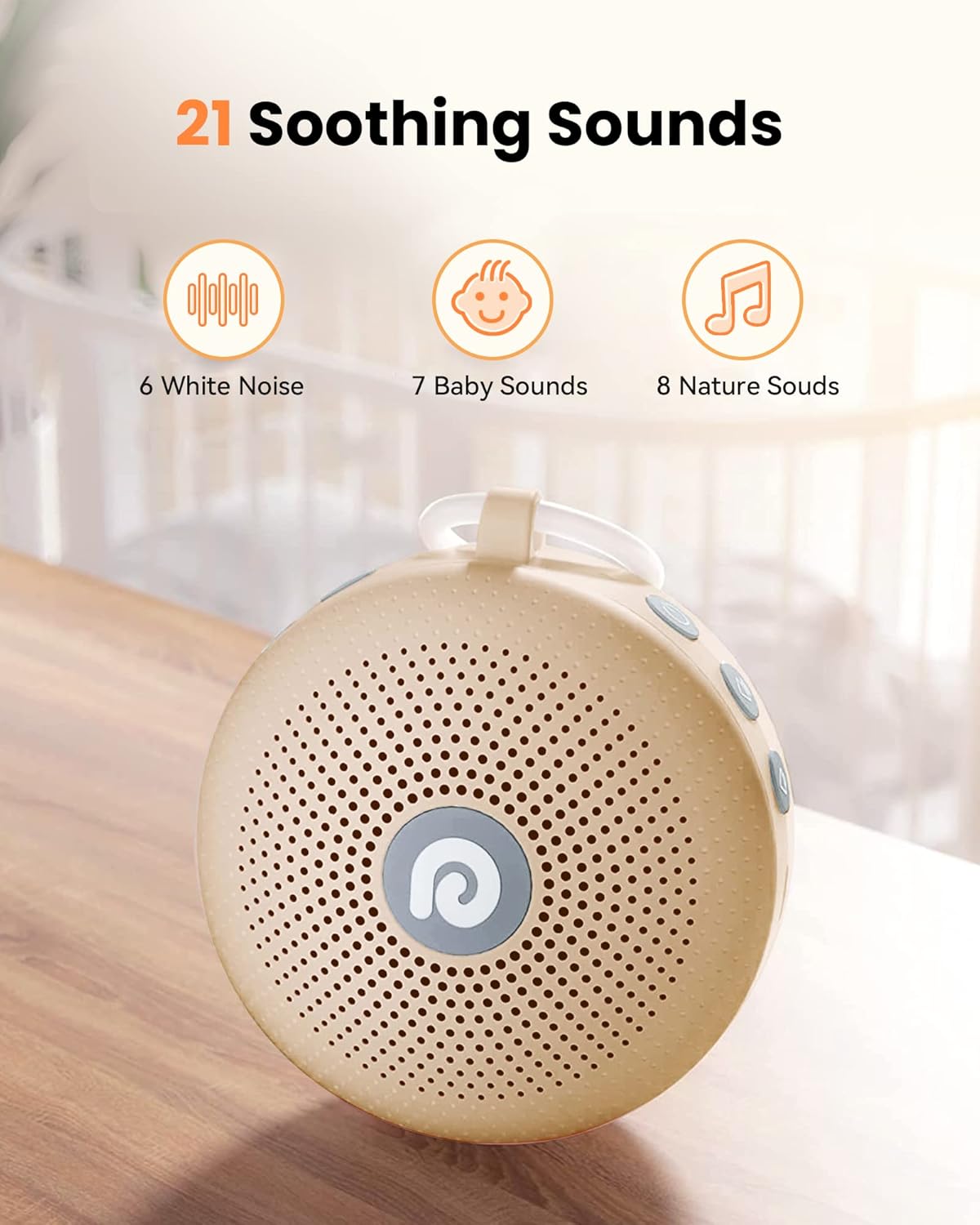 Dreamegg White Noise Machine - Portable Sound Machine for Baby Adult, Features Powerful Battery, 21 Soothing Sound, Noise Canceling for Off…