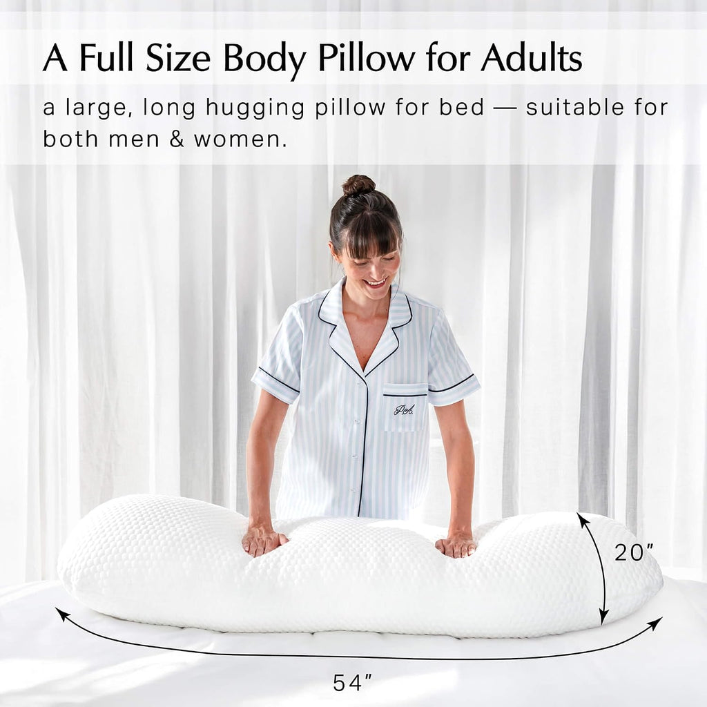 Aricove Body Pillow for Adults, Side Sleeper Pillow for Bed, Full Body Support in Long & Large Size, Tencel Lyocell Cover, Firm Memory Foam…