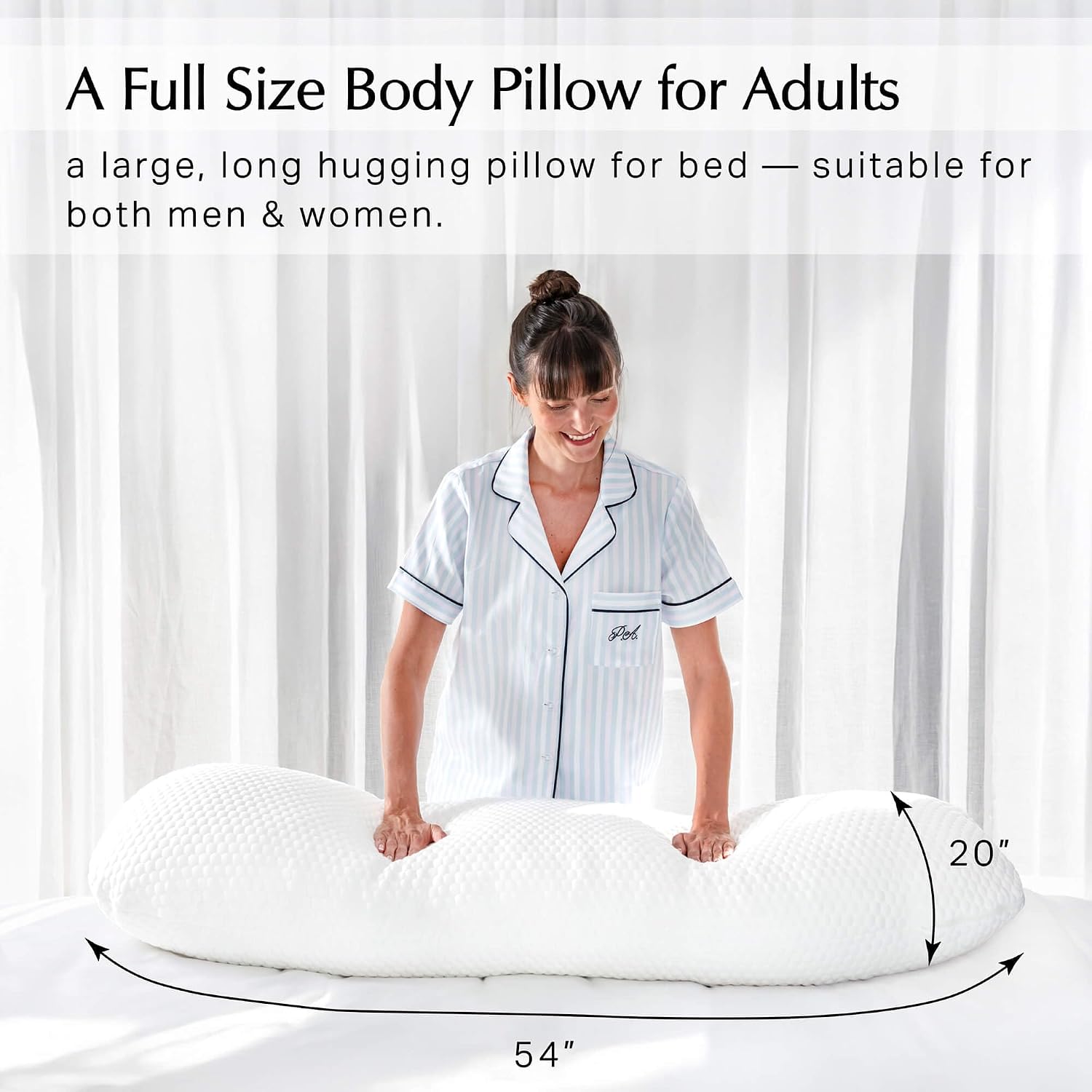 Aricove Body Pillow for Adults, Side Sleeper Pillow for Bed, Full Body Support in Long & Large Size, Tencel Lyocell Cover, Firm Memory Foam…
