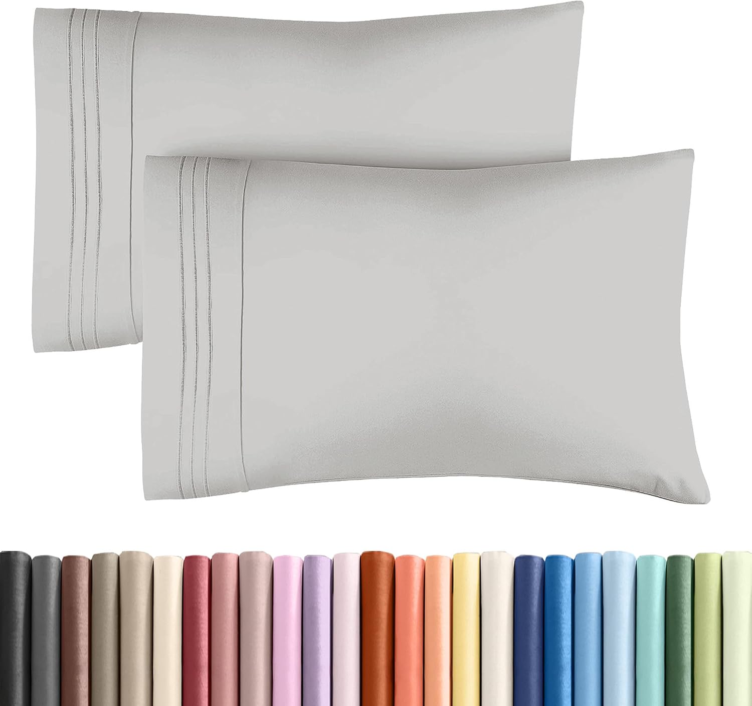 King Pillow Cases Set of 2 - Ultra Soft Hotel Quality Pillowcase Covers - Comfy, Cozy & Wrinkle Free - Shrink, Stain & Fade Resistant…