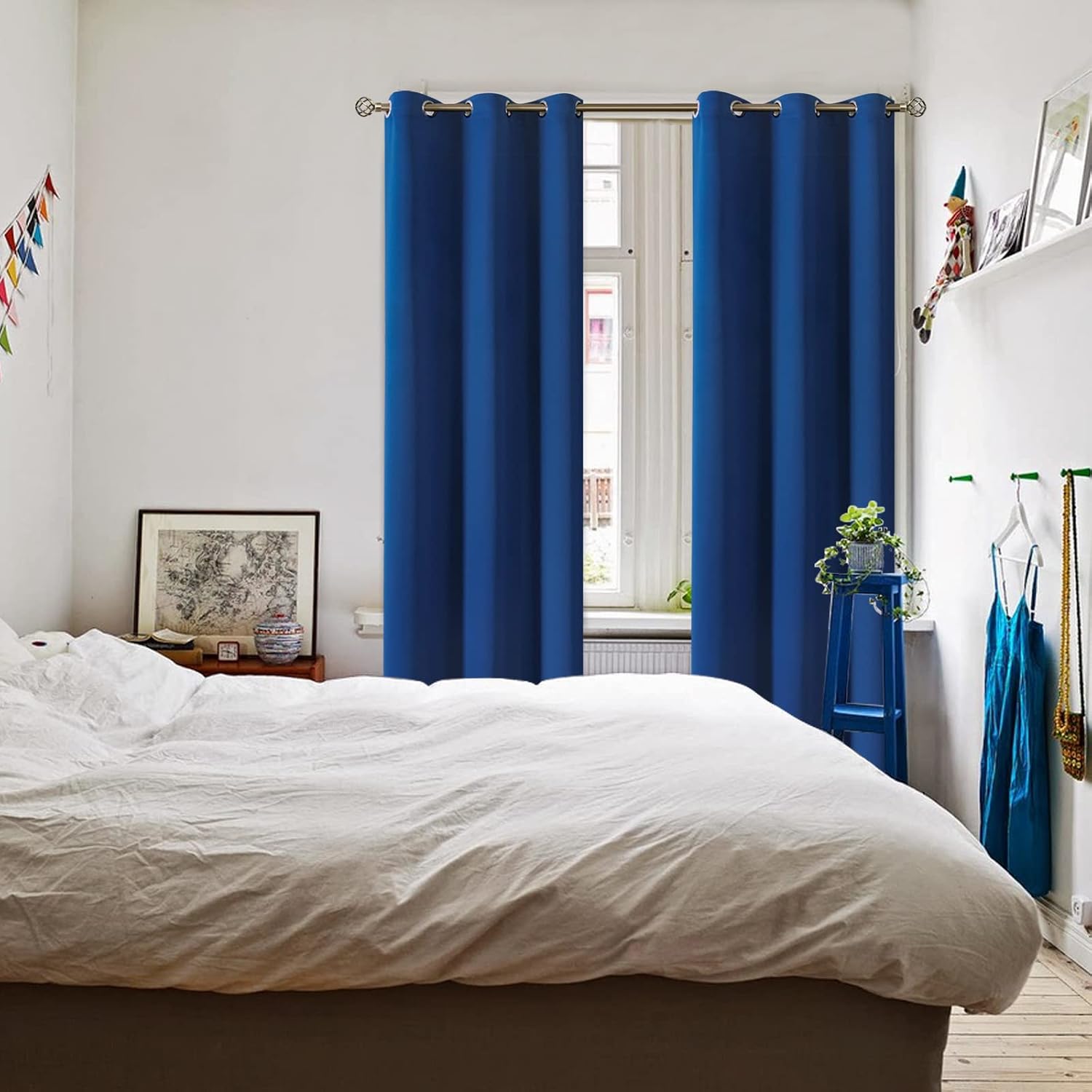 BGment Blackout Curtains for Bedroom - Grommet Thermal Insulated Room Darkening Curtains for Living Room, 42 x 84 Inch, 2 Panels, Royal Blu…