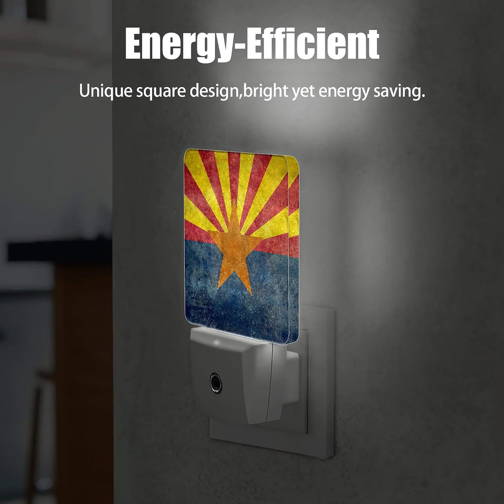 Arizona Flag Night Light, The 48th State Plug into Wall with Dusk to Dawn Light Sensors, Warm Nightlights for Bedroom, Bathroom, Hallway…