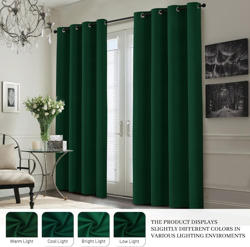 Yakamok 100% Blackout Curtain Panels 63 inches Cold and Light Blocking Drapes for Nursery, 2 Thick Layers Thermal Insulated Draperies (2 Pi…