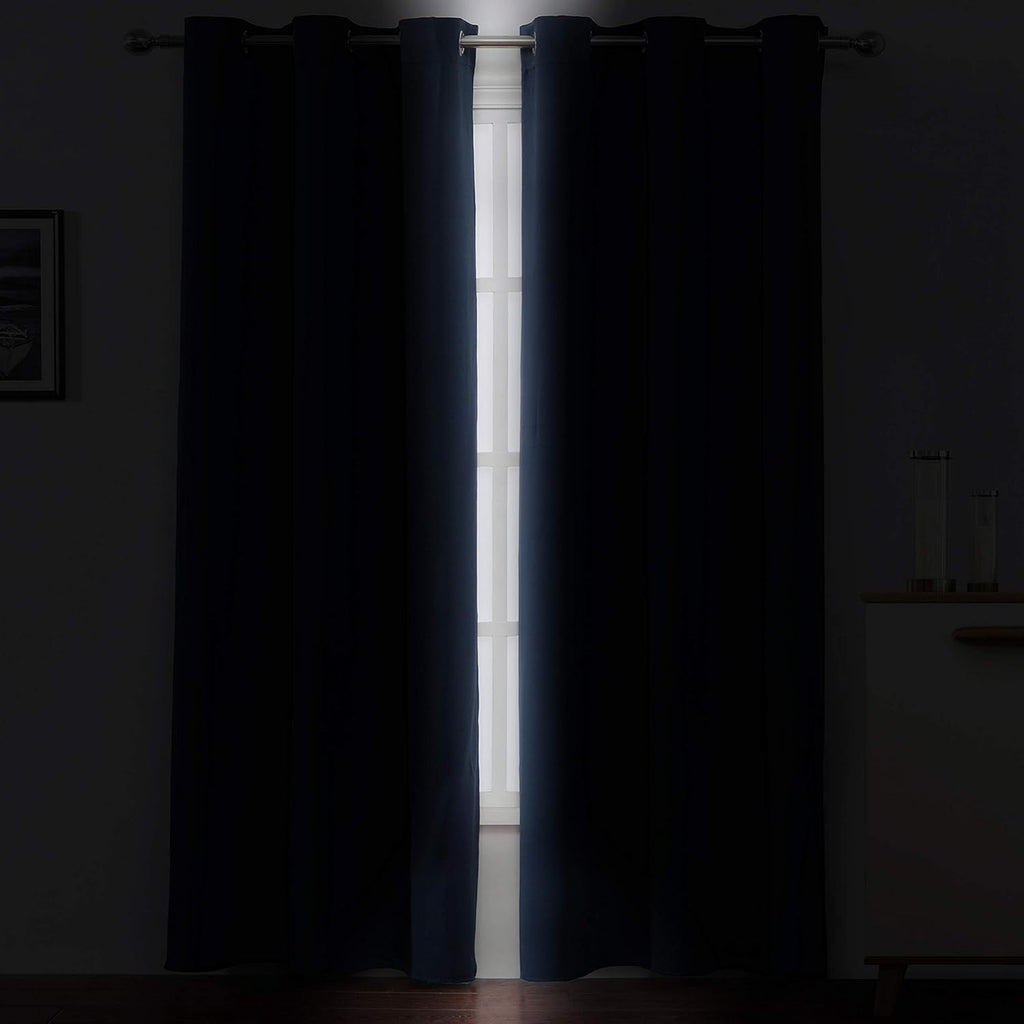 Lemomo Navy Blue Blackout Curtains 34 x 84 Inch Length/Set of 2 Curtain Panels/Thermal Insulated Room Darkening Blackout Curtains for Bedro…