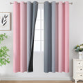 Estelartextiler Estelar Textiler Ombre Grey and Pink Blackout Curtains 72 Inch Length 2 Panels, Full Room Darkening Blackout Curtains for B…