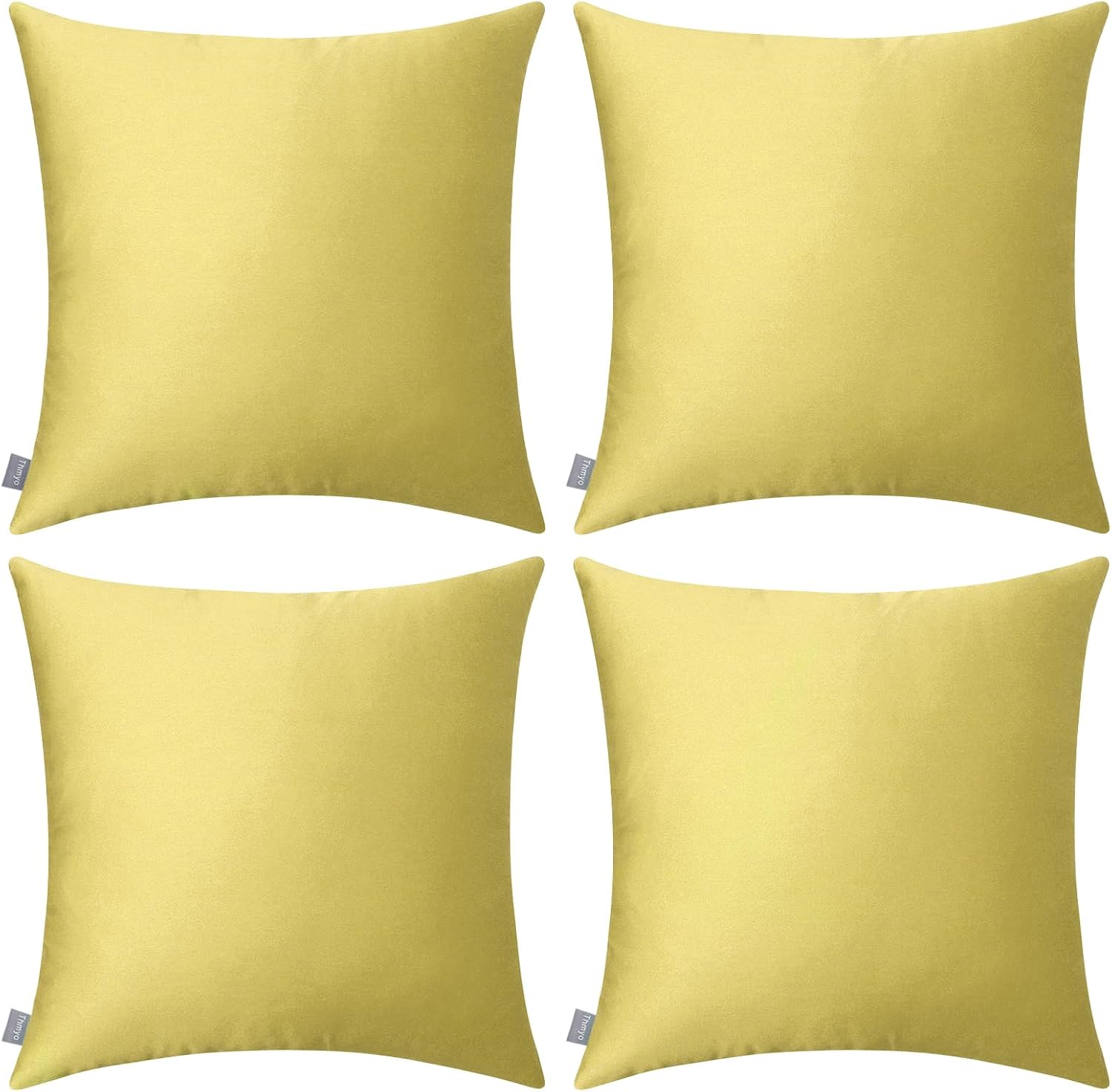 Thmyo 4-Pack 100% Cotton Comfortable Solid Decorative Throw Pillow Case, Square Cushion Cover Pillowcase Sublimation Blank Pillow Covers DI…