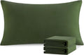 Ntbay King Pillowcase Set - 2 Pack Brushed Microfiber 20x40 Pillowcases - Soft, Wrinkle-Free, Fade-Resistant, Stain-Resistant, Olive Green…