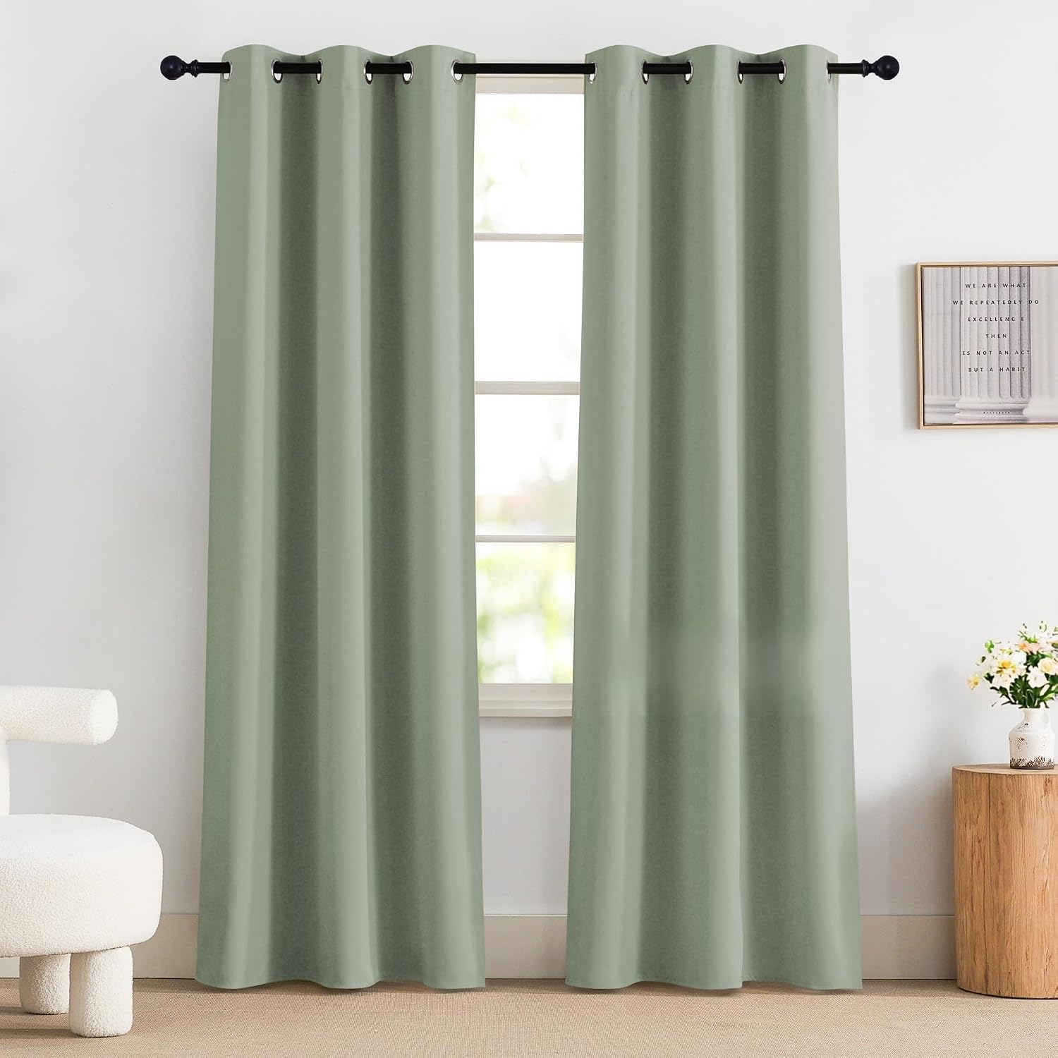 NICETOWN Bedroom Curtains 84 Inches Length, 100% Blackout Drapes Thermal Insulated with Grommet for Living Room Office Christmas Decor…