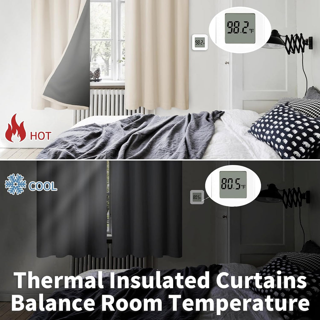 BGment Champagne Blackout Curtains for Bedroom 63 Inch Length, Thermal Insulated Full Room Darkening Soundproof Window Curtains Drapes…