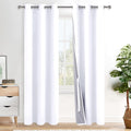 Xwzo White Blackout Curtains with Tiebacks - Heat and Full Light Blocking Window Panels with Grommets for Bedroom/Nursery, 84 Inches Long T…