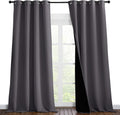 Nicetown 100% Blackout Blinds, Laundry Room Decor Window Treatment Curtains for Large Patio Sliding Door, Thermal Insulated Grey Curtains f…