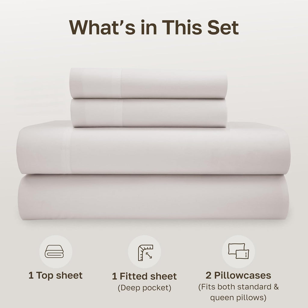 CaliforniaDesignDen California Design Den Full Size Bed Sheets Set - 100% Organic Cotton, Crisp Percale, Deep Pocket Sheets, Breathable and…