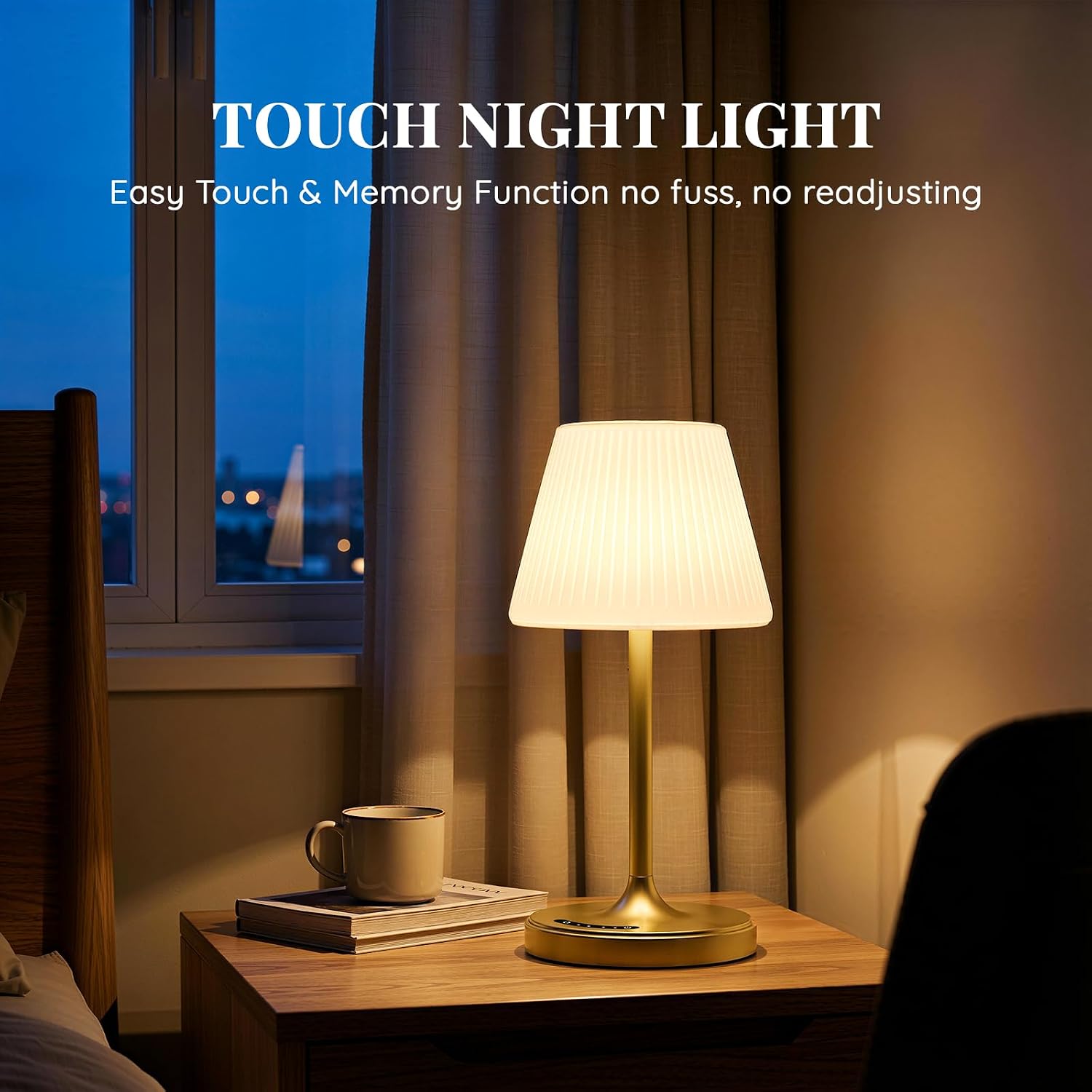 Audles Cordless Table Lamp, Waterproof Shower Lamp, 4000mAh Rechargeable Table Lamps, 3-Color Dimmable Light, Battery Operated Lamp Desk Ni…