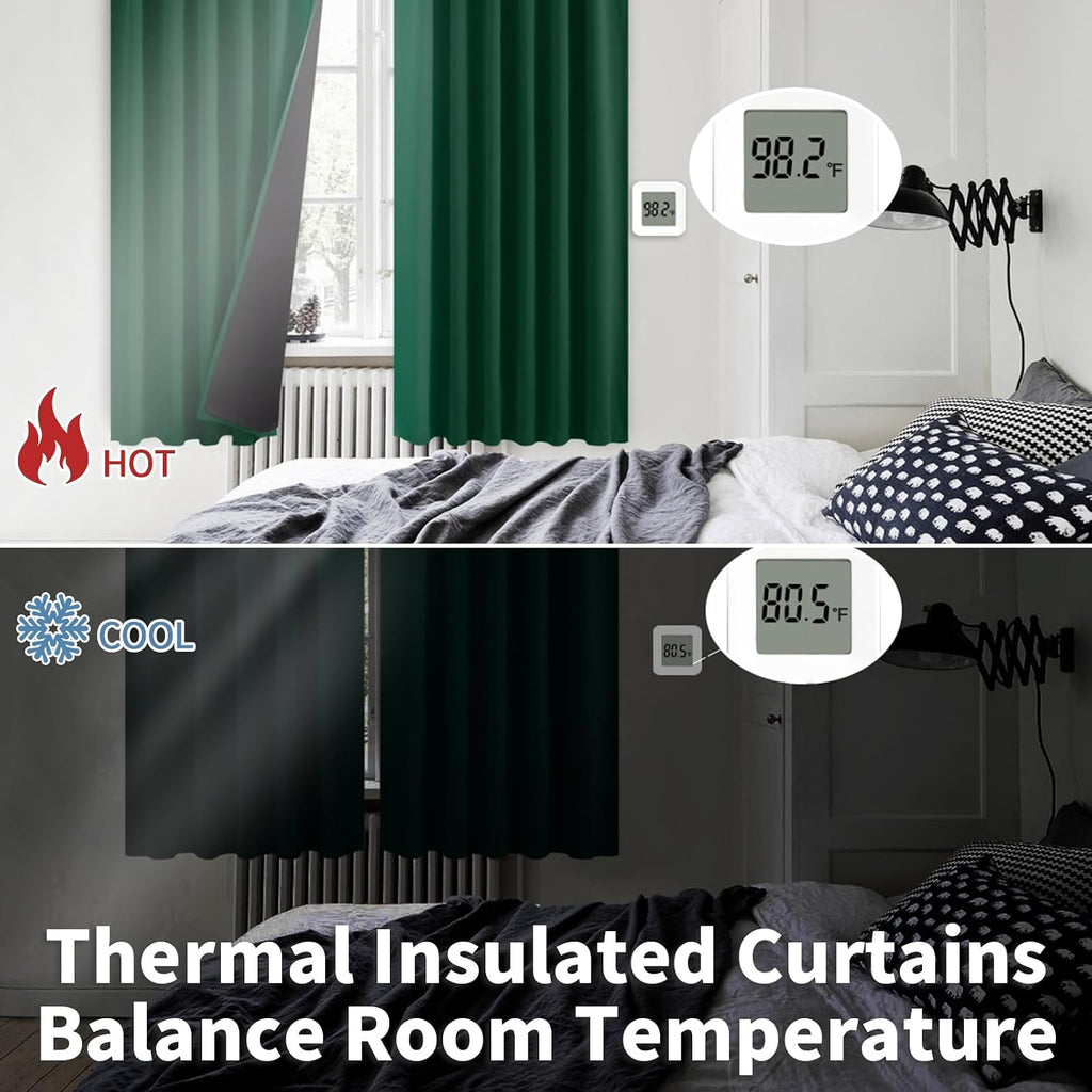 BGment 100% Thermal Insulated Blackout Curtains 95 Inches Long with Liner, Rod Pocket and Back Tab Double Layer Noise Reduce Room…