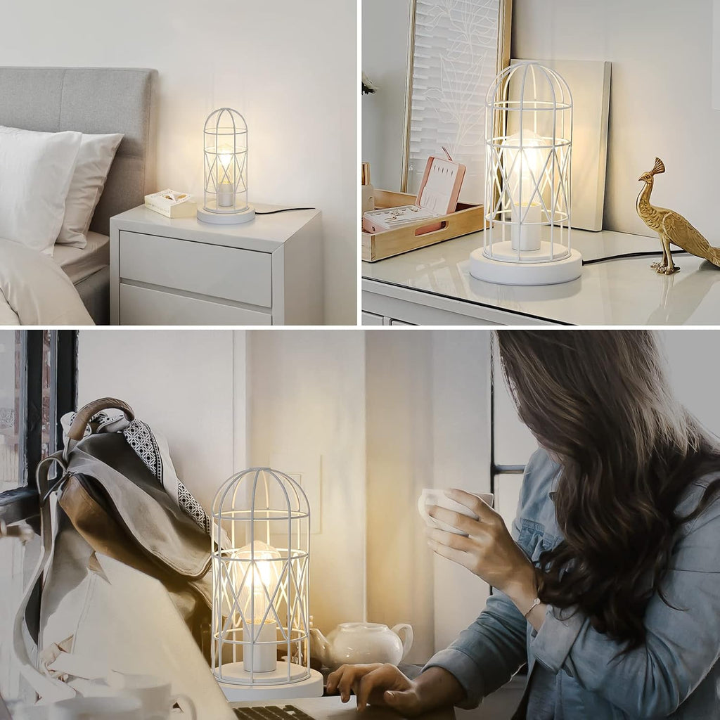 Seaside village Bedside Touch Lamp, Small Table Lamp for Bedroom Living Room, 3 Way Dimmable Modern Nightstand Lamp, Simple Desk Lamp…