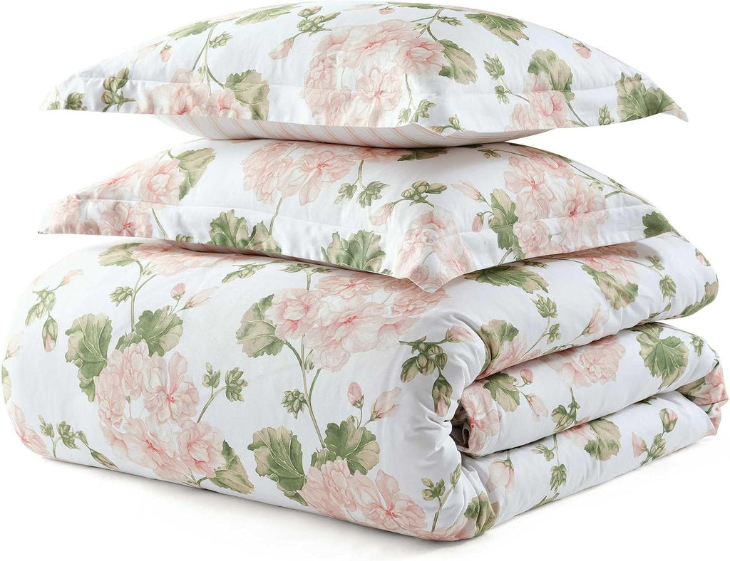MarthaStewart Martha Stewart - King Duvet Cover Set, 100% Silky Smooth Cotton Sateen Bedding, 3 Piece Bed Set with Matching Pillowcases (Ge…