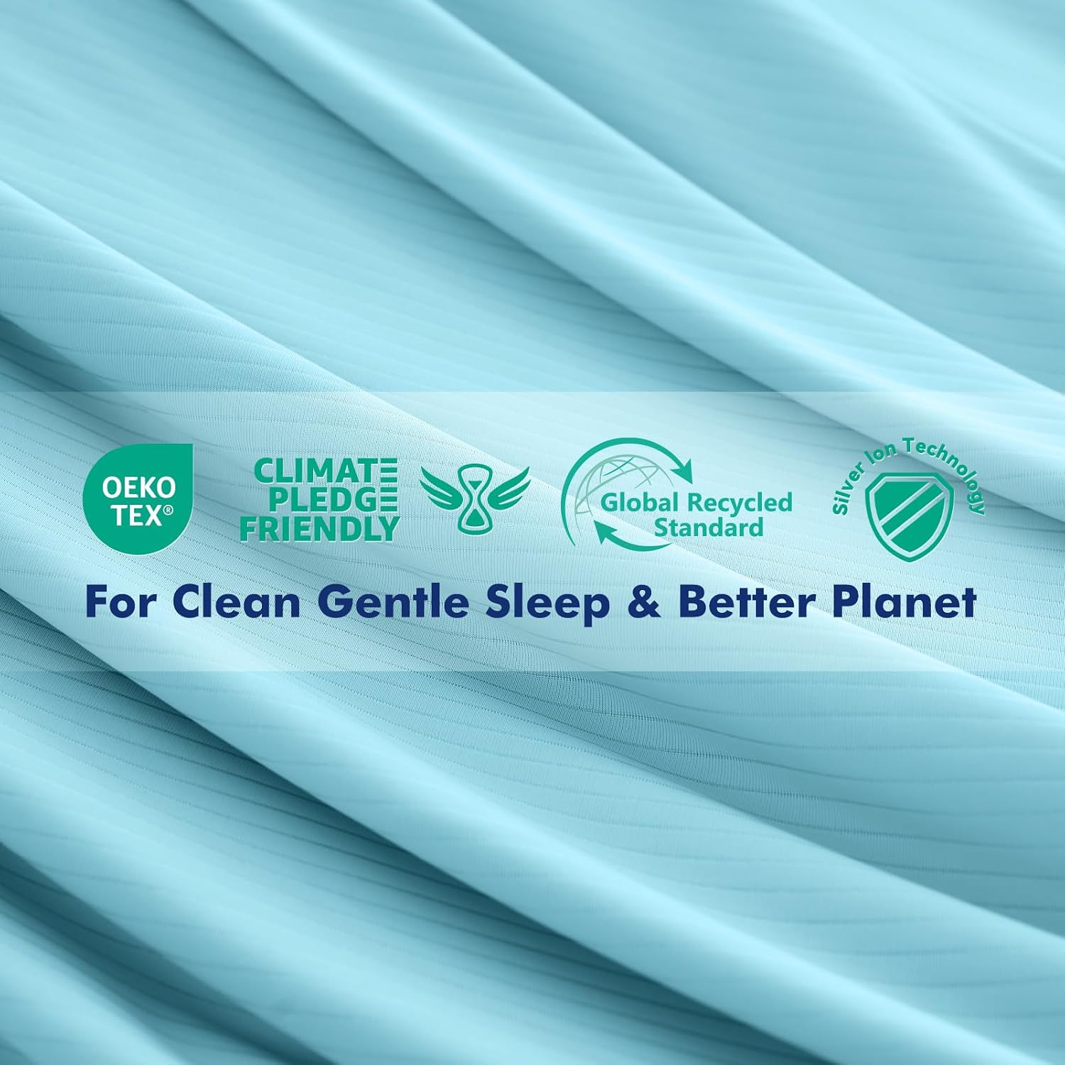 Elegear Cooling Pillow Cases for Hot Sleepers, Clean Fabric Silver Infused Cooling Pillowcase Q-Max>0.5, Soft Silky Pillowcases for Hair &…