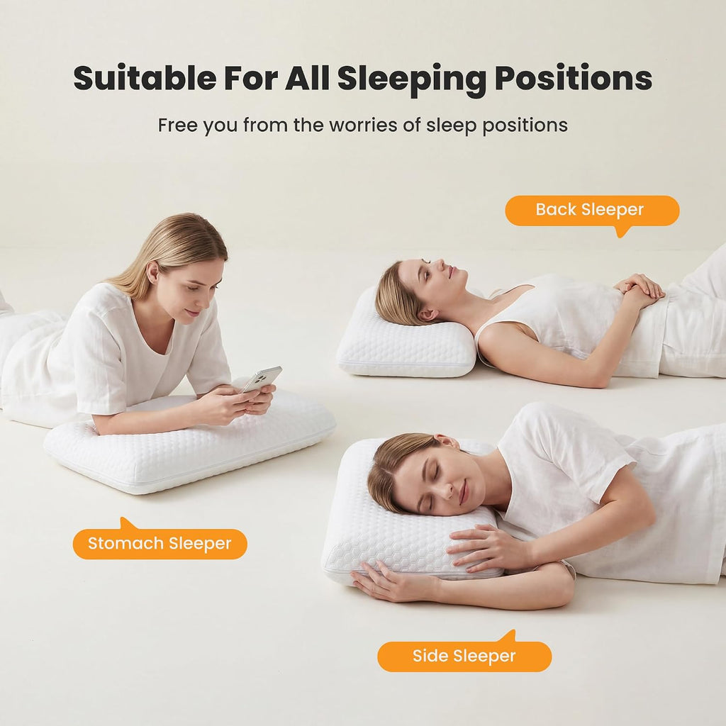 Newbulig Cooling Gel Memory Foam Pillow for Neck - Breathable Mesh with Washable Cover Standard Size Bed Pillows for Side & Back Sleepers,…
